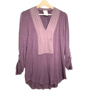 Anthropologie Dolan Pintucked Bryn Henley Top Size Medium purple